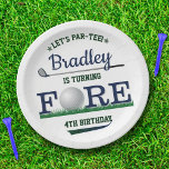 Golf PAR-TEE 4th Birthday Paper Plates<br><div class="desc">Celebrate in style with these trendy 4th birthday paper plates. The design is easy to personalize with your own wording and your family and friends will be thrilled when they see these fabulous party plates.</div>