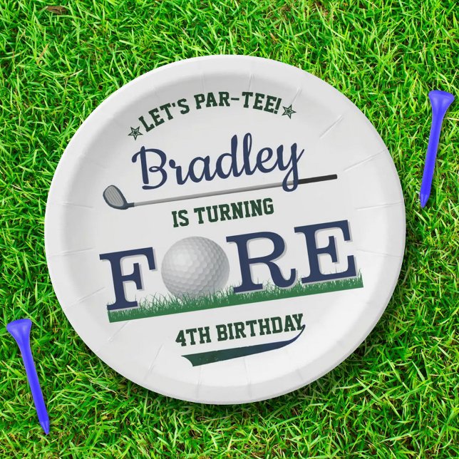 Golf PAR-TEE 4th Birthday Paper Plates (Creator Uploaded)