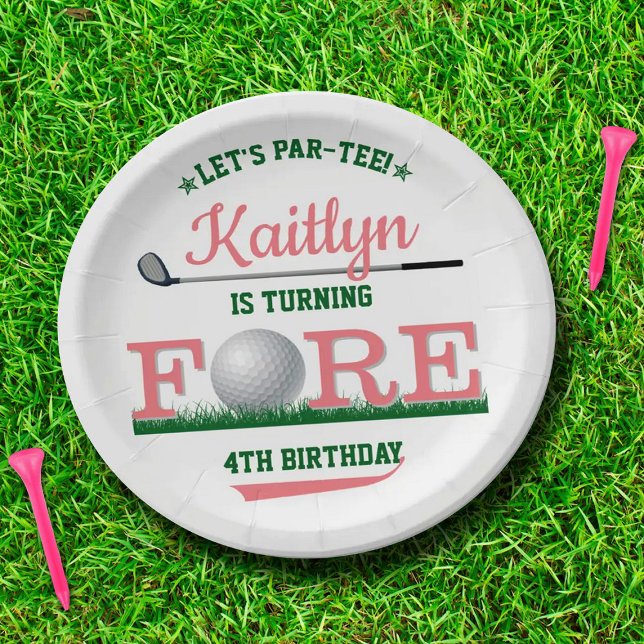 Golf PAR-TEE 4th Birthday Paper Plates (Creator Uploaded)