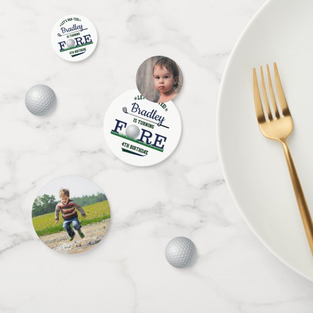 Golf PAR-TEE 4th Birthday Photo Confetti (Group)