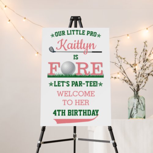 Golf PAR_TEE 4th Birthday Welcome Sign
