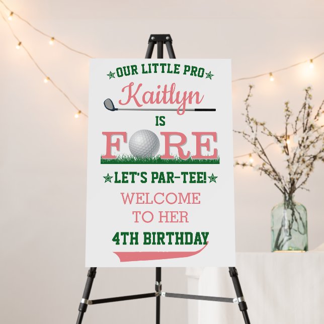 Golf PAR-TEE 4th Birthday Welcome Sign (In Situ (Stand))