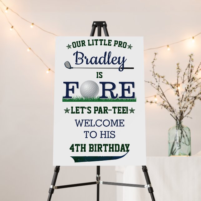 Golf PAR-TEE 4th Birthday Welcome Sign (In Situ (Stand))