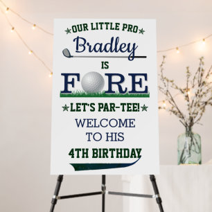 Golf PAR-TEE 4th Birthday Welcome Sign