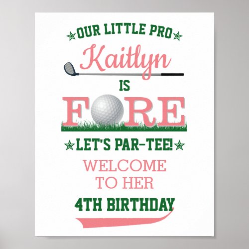 Golf PAR_TEE 4th Birthday Welcome Sign