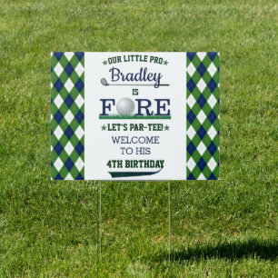 Golf PAR-TEE 4th Birthday Welcome Sign