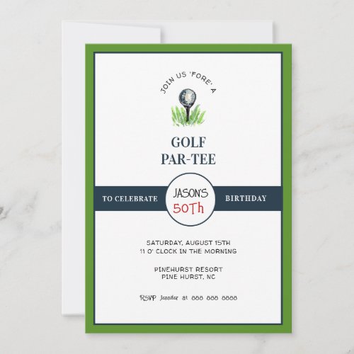 Golf PAR_ TEE Birthday party Invitation