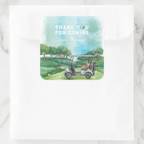 Golf Par_Tee  Birthday Thank You Square Sticker