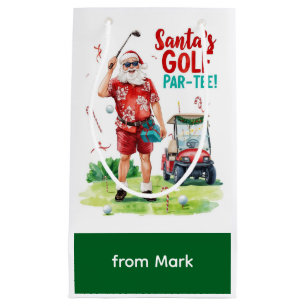 Golf Par-Tee Christmas Party with Santa Claus Small Gift Bag