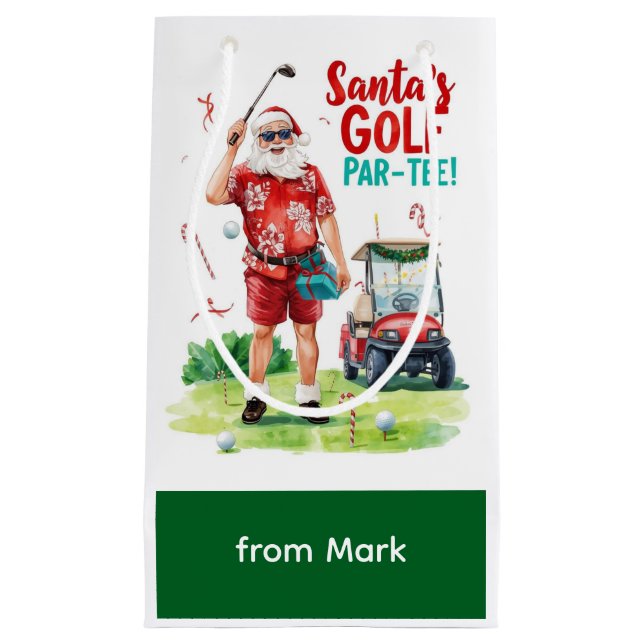 Golf Par-Tee Christmas Party with Santa Claus  Small Gift Bag (Front)