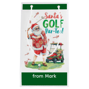 Golf Par-Tee Christmas Party with Santa Claus Small Gift Bag