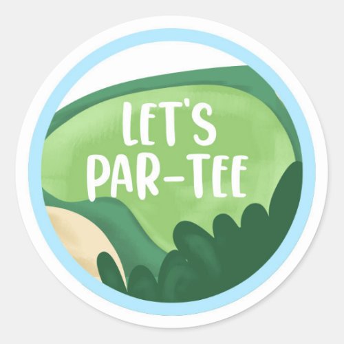 Golf Par_Tee Cupcake Boy Birthday Hole in One Clas Classic Round Sticker