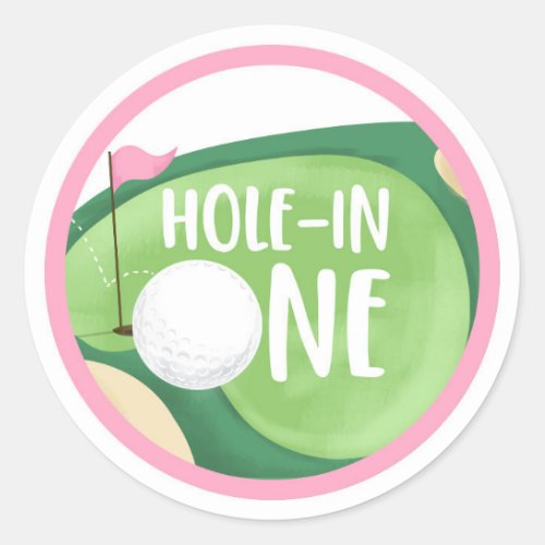 Golf Par_Tee Cupcake Girl Birthday Hole in One Cla Classic Round Sticker