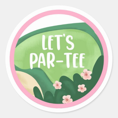 Golf Par_Tee Cupcake Girl Birthday Hole in One Cla Classic Round Sticker