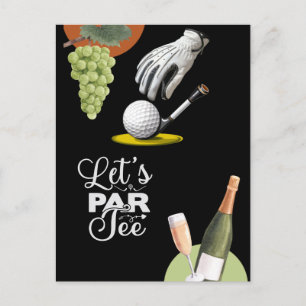 Golf par tee golfer party save the date postcard