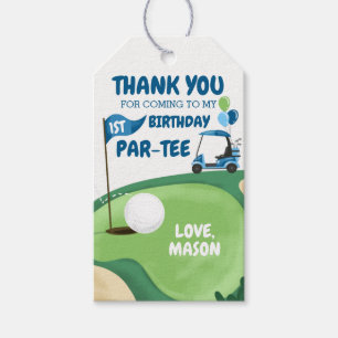 Golf Par-Tee Hole Golfing Boy Birthday Thank You Gift Tags