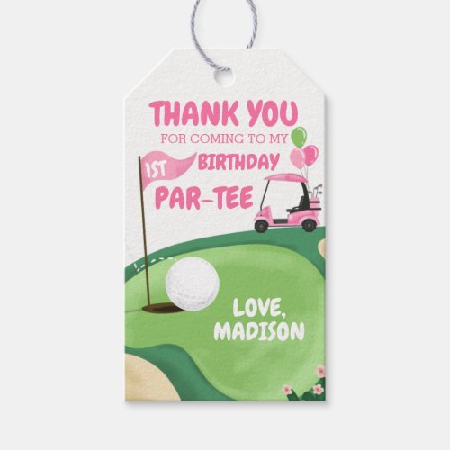 Golf Par_Tee Hole Golfing Girl Birthday Thank You Gift Tags