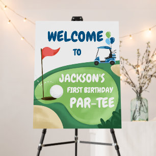 Golf Par-Tee Hole in One Boy Birthday Blue Golfing Foam Board