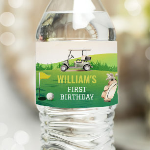 Golf Par-Tee Hole in One Boy Birthday Water Bottle Label
