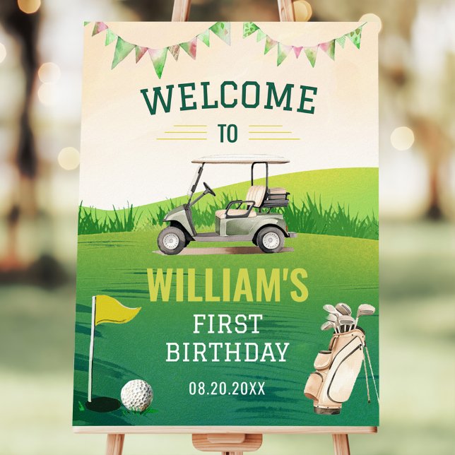 Golf Par-Tee Hole in One Boy Birthday Welcome Sign (Creator Uploaded)