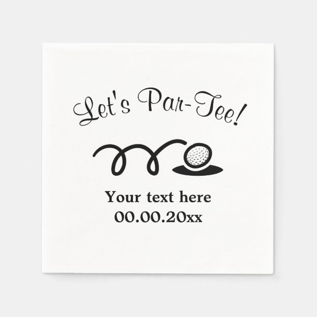 Golf par-tee paper cocktail napkins for bbq party (Front)