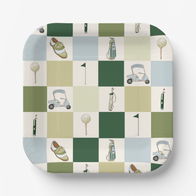 Golf Par Tee  Paper Plates (Front)