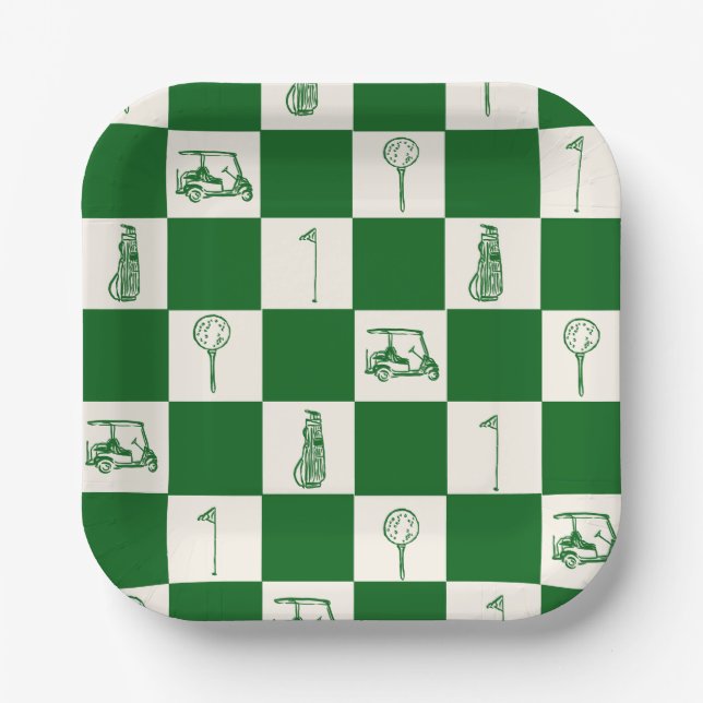 Golf Par Tee  Paper Plates (Front)