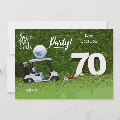 Golf Par tee party  70th Birthday to golfer Invitation