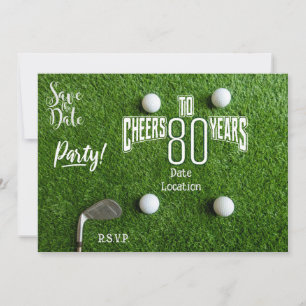 Golf Par tee party 80th Birthday to golfer Invitation