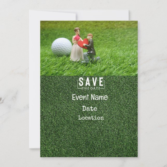Golf Par tee party invitation with golf ball (Front)