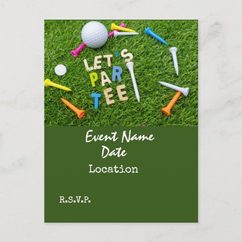 Golf Par tee party invitation with golf ball