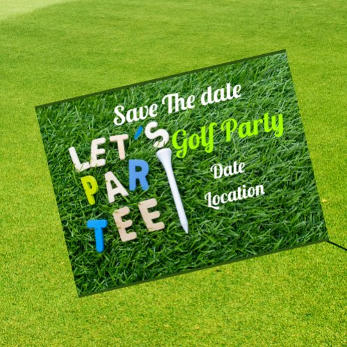 Golf Par tee party invitation with golf ball