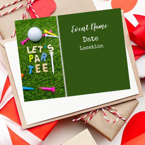 Golf Par tee party invitation with golf ball