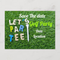 Golf Par tee party invitation with golf ball