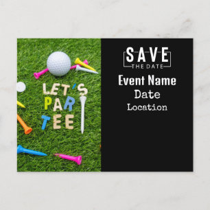 Golf Par tee party invitation with golf ball Postcard