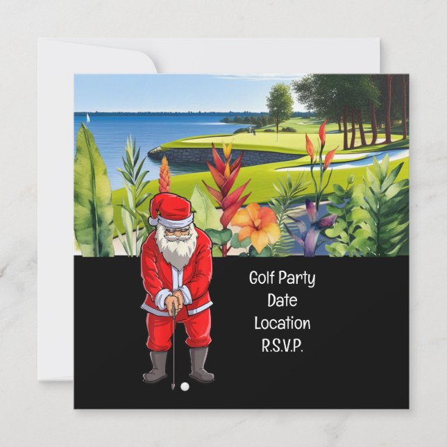 Golf Par tee party Santa Claus Christmas Hawaii Save The Date (Front)