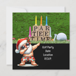 Golf Par tee party Santa Claus Christmas July  Save The Date
