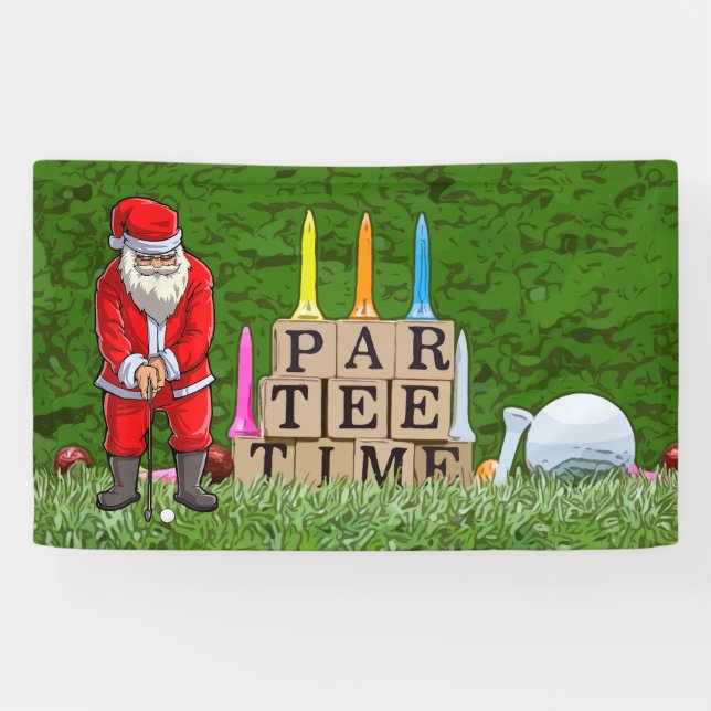 Golf Par tee party Santa Claus Christmas Squad  Banner (Horizontal)