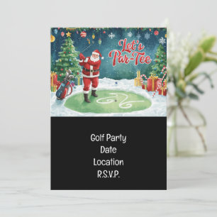 Golf Par tee party Santa Claus Christmas Squad Invitation