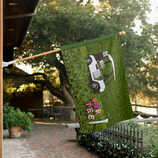 Golf Par tee party  with golf cart House Flag (In SItu)