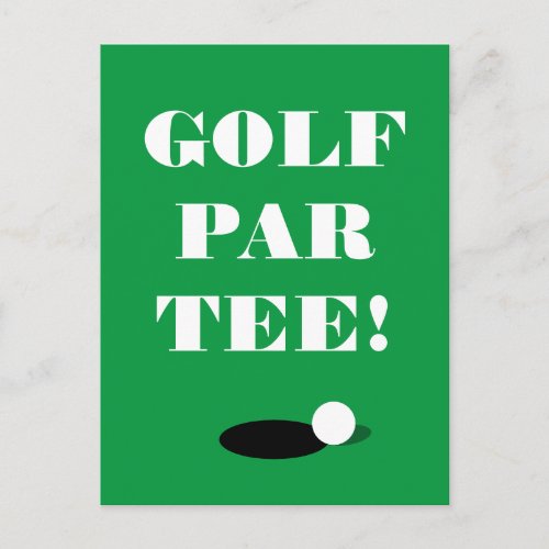 Golf Par Tee Postcard template for club party