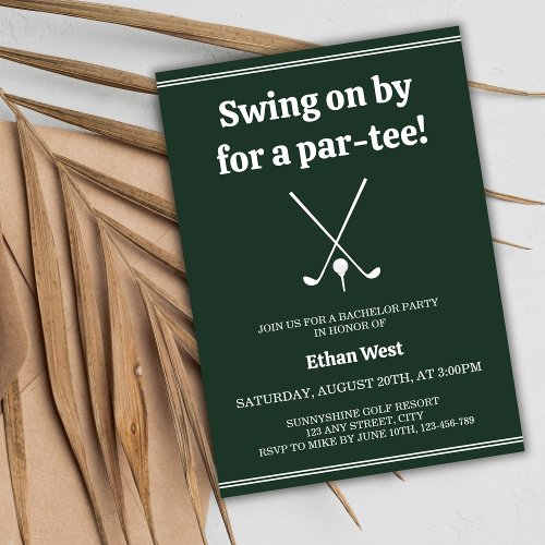 Golf Par_Tee Stylish Bachelor Party Invitation