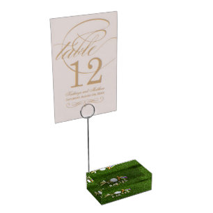 Golf Par Tee with golf ball and colorful tees Place Card Holder
