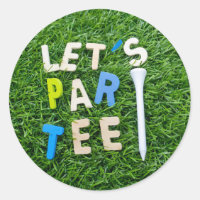 Golf Par Tee with tee on green golfer party Classic Round Sticker