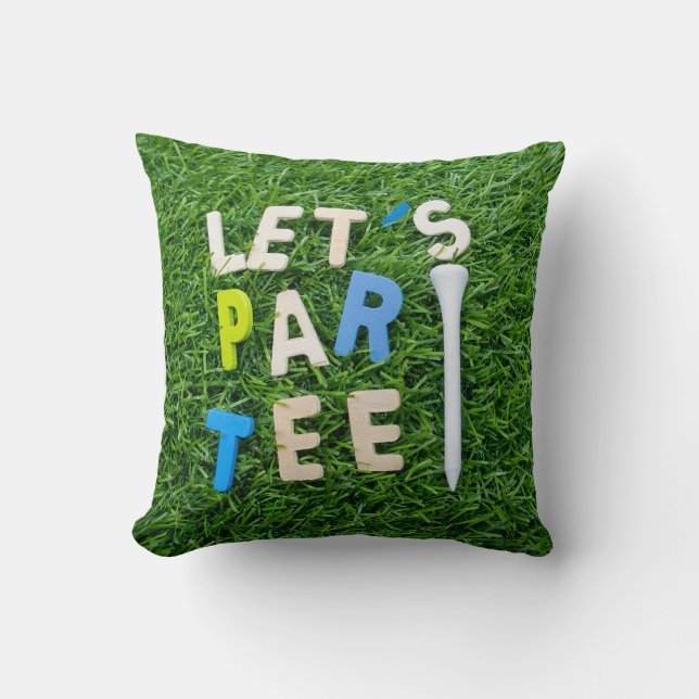Golf Par Tee with tee on green golfer party Throw Pillow (Front)