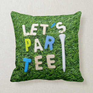 Golf Par Tee with tee on green golfer party Throw Pillow