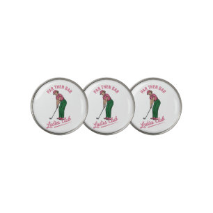Golf Par Then Bar Ladies Club Golf Golfing Girl Ball Marker