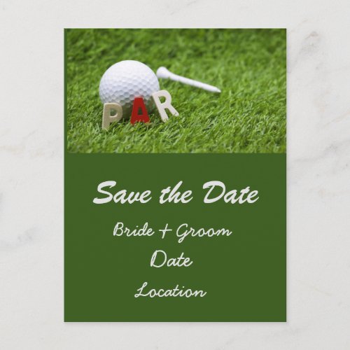 Golf Par to Pair with golf ball and tee wedding Postcard