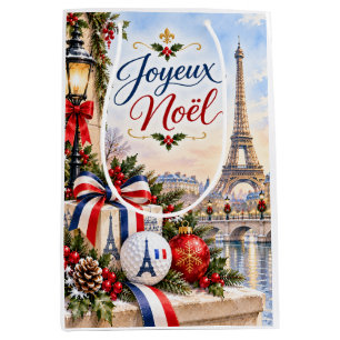 Golf Paris Eiffel Tower French Golf Christmas Medium Gift Bag