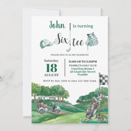 Golf Party 60th Birthday Turning Sixty   Invitation